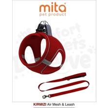 Feyza Design Air Mesh Köpek ve Kedi Göğüs Tasması ile Gezdirme Kayışı Seti