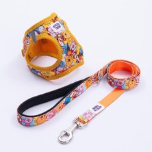 Feyza Design Sevimli Winnie Temalı Kedi Köpek Göğüs Tasması ve Sevk Kayışı Seti