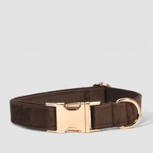 Feyza Design Kadife Köpek Tasması, Ayarlanabilir, Metal Tokalı Şık Tasarım