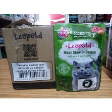 LEOPOLD Leöpöld Ezme Formunda Püre Kedi Yaş Mama Dana Etli ve Sebzeli Soslu Et Güveç 100 Gram x 6 Adet