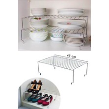 PremiumPort Pratik 47 cm Metal Dolap Içi Düzenleyici, Organize ve Şık Çözüm