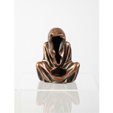 Seçilir Mistik Büyücü Figürlü Bakır Renk Geri Akış Tütsülük ve Mumluk - 15 cm El Yapımı Dekoratif Obje