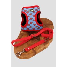 Feyza Design Ayarlanabilir Köpek Göğüs Tasma Seti, Eller Serbest, Kalp Desenli