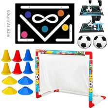 Depomiks Avm Minyatür Kale + 4 Duba +4 Çanak +Antrenman Halısı + 2 Mini Plastik Top Antrenman Set