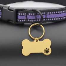 Feyza Design Altın Renk Köpek ve Kedi Isimlikleri, Kemik Şekilli, 316L Paslanmaz Çelik