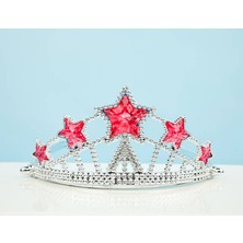 Toyigoo Kırmızı Yıldız Taşlı Plastik Kraliçe Prenses Elsa Tacı Çocuk Boy (4881) TYGO-RSGO34
