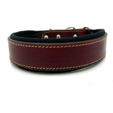 Feyza Design Yumuşak Dokulu Bordo Deri Köpek Boyun Tasması, Rahat ve Şık Tasarım