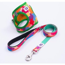 Feyza Design Renkli Kedi Köpek Göğüs Tasması ve Sevk Kayışı Seti, Güvenli ve Şık Tasarım