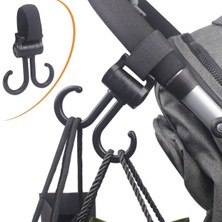 Toyigoo  2li Bebek Arabasına Uyumlu Cırtlı  Eşya Taşıma Aparatı 360 Derece Dönebilen Plastik Kanca T