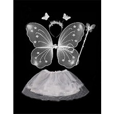 Toyigoo Beyaz Kelebek Kostümü - Beyaz Kelebek Kostüm Aksesuar Seti 4 Parça (4881) TYGO-RSGO34