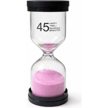 45 Dakika Pembe Kum Saati – Dekoratif Cam Zaman Ölçer, Masaüstü Ofis ve Ev Aksesuarı