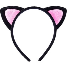Toyigoo Sevimli Kedi Kulak Pofuduk Kedi Taç Siyah Içi Pembe Renk 17X15 cm (4881) TYGO-RSGO34