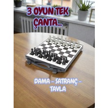 EA Mim Tasarım Dizayn Ambalaj 3'ü 1 Arada Kompakt Tasarımoyun Seti : Satranç - Dama - Tavla
