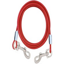 Feyza Design Kırmızı Köpek Bahçe Bağlama Halatı, 9m + 2 Vidalı Karabina, 90KG Dayanıklı