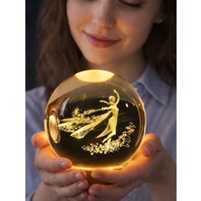 PremiumPort Kristal Cam Küre Gece Lambası, Şık ve Parlak Dekorasyon Aksesuarı