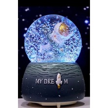 PremiumPort Işıklı ve Müzikli Astronot Temalı Kar Küresi, Orta Boy, Güzel Hediye