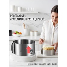 Toyigoo Ayarlanabilir Pasta Çemberi Paslanmaz Çelik Kek Kalıbı 16-30 cm - Pasta Kalıbı  TYGOO-RSHB34
