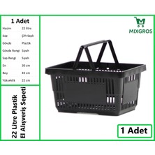 PremiumPort Çok Amaçlı Siyah Plastik Market Alışveriş Sepeti 22 Litre, Dayanıklı ve Pratik