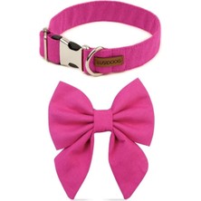 Feyza Design Pembe Köpek Tasması ve Papyon, Şık ve Rahat Tasarım