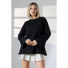 Modaplaza Kadın Kol Ağzı Geniş Oversıze Pamuklu Bluz 22139