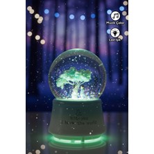 PremiumPort Romantik Orta Boy Kar Küresi, Müzikli, LED Işıklı, Dekoratif Hediye