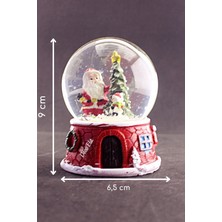 PremiumPort Işıklı Kar Küresi, Noel Baba ve Kardan Adam Temalı, 9 Cm, Yeni Yıl 2025