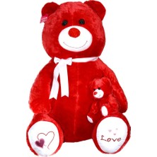 Aylina Bfs 1085KR Yavrulu Ayı 95CM Kırmızı