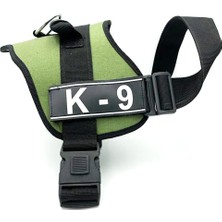 Feyza Design Haki Yeşil K9 Köpek Göğüs Tasması, Rahat ve Güvenli Tasma Kolu