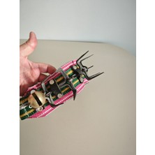 Feyza Design Şık ve Dayanıklı 80 cm Boncuklu Zilli Köpek Tasması ve Palaska Seti