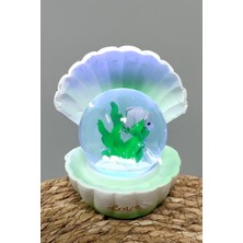 PremiumPort Işıklı Balık ve Istiridye Temalı Dekoratif Kar Küresi