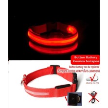 Feyza Design LED Işıklı ve Ayarlanabilir Boyun Tasması, Kırmızı Renk, S Beden