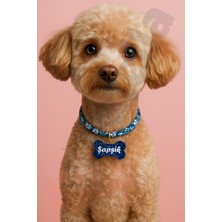 Feyza Design Çiçekli Ayarlanabilir Köpek Tasması, Şık ve Konforlu Tasarım