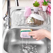 PremiumPort Pratik Vakumlu Sünger Tutucu, Evye Üzeri Bulaşık Süngeri Organizeri