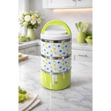 Nayer 3 Katlı Paslanmaz Çelik Yemek Saklama Kabı – Taşıma Saplı Lunch Box