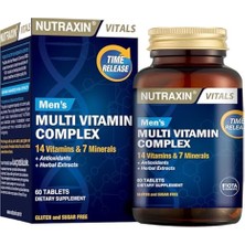 Nutraxin Men's Multi Vitamin Complex 60 Tablet Takviye Edici Gıda - Dezenfektan Hediyeli (%72 Alkol)