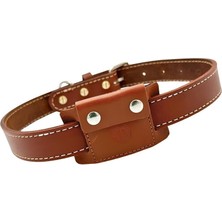 Feyza Design Şık Gerçek Deri Airtag Boyun Tasması ve Kılıfı Seti