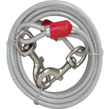 Feyza Design Nikel Çelik Köpek Bahçe Bağlama Halatı 8 Mm, 3 Metre, 110 kg Dayanıklı