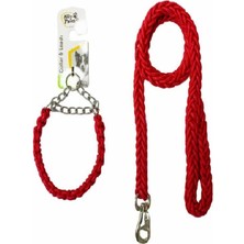 Feyza Design Kalın Örgü Köpek Gezdirme ve Boğma Tasma 2.5 cm x 120 cm