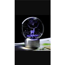 PremiumPort Renkli Dekoratif Renk Değiştiren LED Işıklı Cam Geyik Küreği