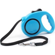 Feyza Design Mavi Makaralı Köpek ve Kedi Gezdirme Tasma, Otomatik Yürüyüş Kayışı