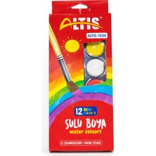 Altis Altıs 12 Renk Sulu Boya Seti – Zehirsiz (Non Toxic)