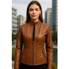 HMO Store Kahve Özel Tasarım Premium Hakiki Deri Ceket