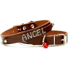 Feyza Design Yumuşak Deri Kedi Tasmaları 1,5X28-32CM Kahverengi, Rahat ve Dayanıklı