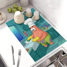 Harikabirev Bulaşık Kurutma Matı Kurutma Örtüsü Tezgah Üstü Bulaşıklık 40X50CM Yıkanabilir | Patric Desenli