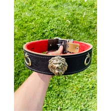 Feyza Design Hakiki Manda Derili Kangal Köpek Tasması, 5 cm Genişlik