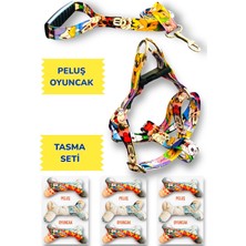 Feyza Design Rahat Köpek Tasması ve Gezdirme Kayışı Seti, Peluş Oyuncaklı