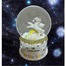 PremiumPort 8 cm Müzikli Işıklı Pony Kar Küresi, Eğlenceli ve Renkli Dekorasyon