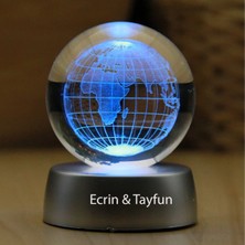 PremiumPort Kişiye Özel Renk Değiştiren Işıklı Dünya Cam Küre