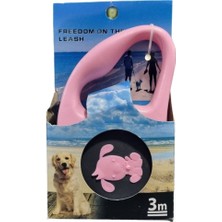 Feyza Design Otomatik Kedi ve Köpek Tasma Uzatma 3 Metre, 10 Kg’ye Kadar, Pembe