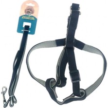 Feyza Design Yumuşak Dokulu Köpek Göğüs ve Gezdirme Tasma Seti, 1,5 Cm, 30-50 cm